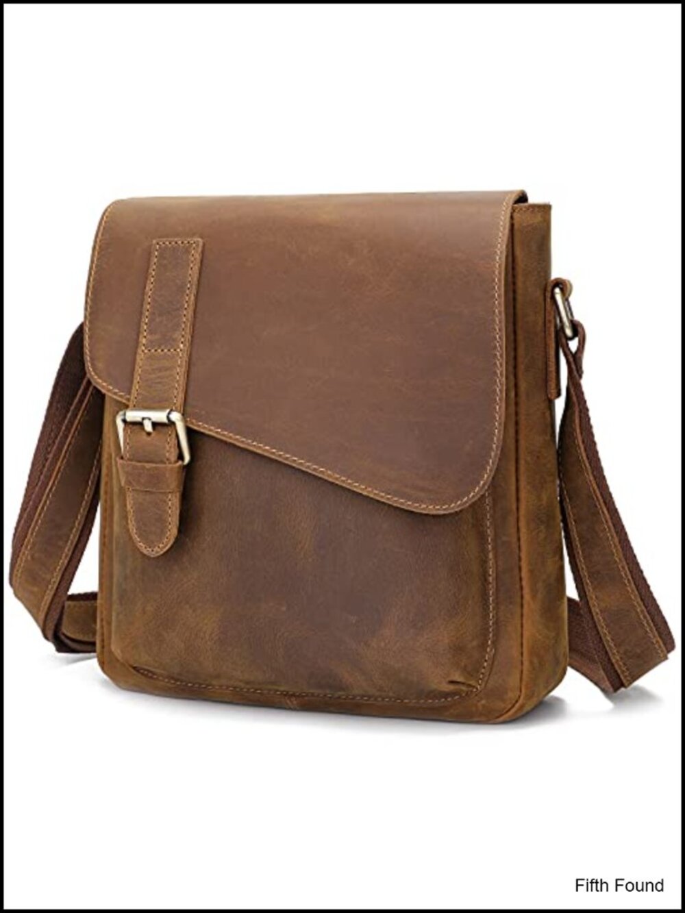 Leather Messenger Crossbody Shoulder Bag Fits 11.5" Tablet